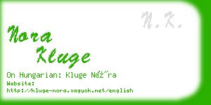 nora kluge business card